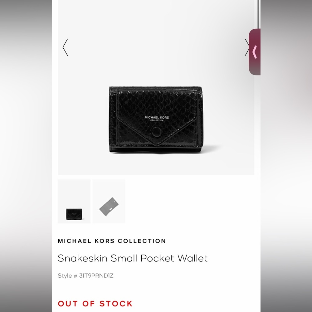 ISO: Michael Kors Collection Snakeskin Small Pocket Wallet DO NOT BUY
